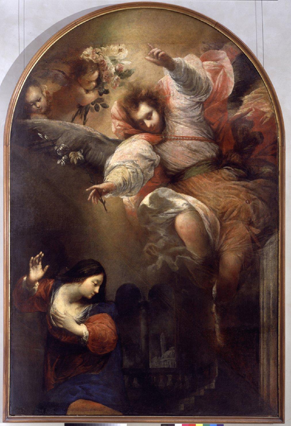 Annunciazione (dipinto) di Mazzoni Sebastiano (sec. XVII)