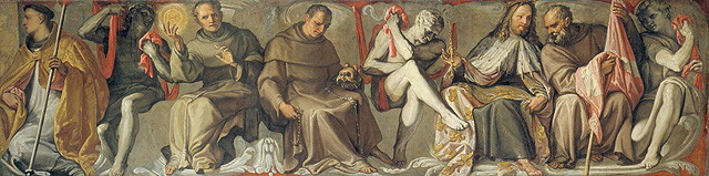 gloria di Santi francescani (dipinto) di Fumiani Giovanni Antonio (seconda metà sec. XVII)