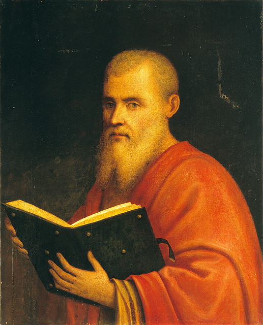 San Luca (dipinto, opera isolata) di Rizzo Girolamo detto Girolamo da Santacroce (attribuito) (secondo quarto sec. XVI)