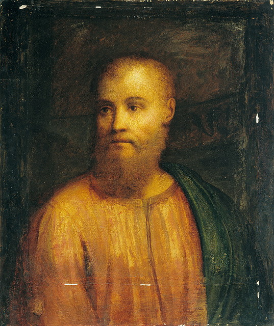 San Matteo Evangelista (dipinto, opera isolata) di Rizzo Girolamo detto Girolamo da Santacroce (attribuito) (secondo quarto sec. XVI)