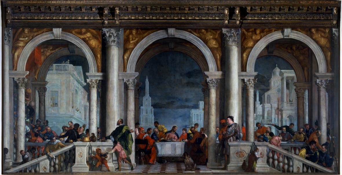 Il convito in casa di Levi, cena in casa di Levi (dipinto) di Caliari Paolo detto Veronese (sec. XVI)