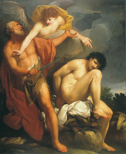 sacrificio di Isacco (dipinto, opera isolata) di Lazzarini Gregorio (sec. XVIII)