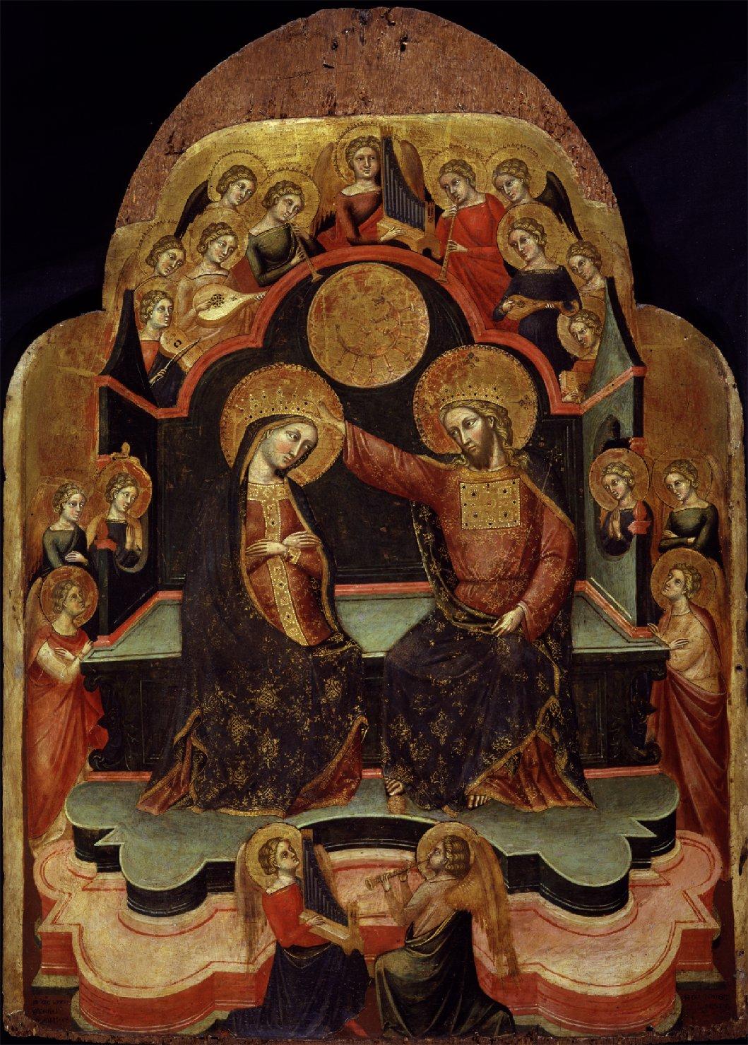 incoronazione di Maria Vergine (dipinto) di Stefano Plebano di Sant'Agnese (sec. XIV)