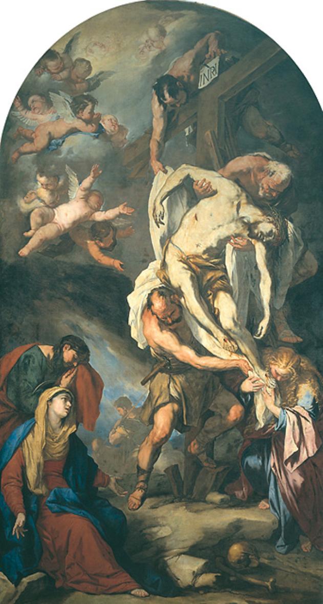 deposizione di Cristo dalla croce (dipinto, opera isolata) di Giordano Luca (sec. XVII)