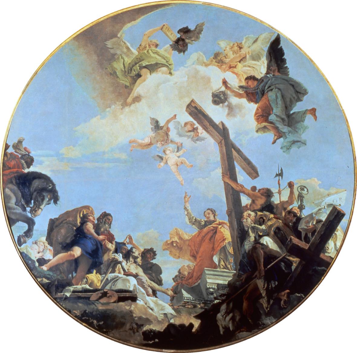 La scoperta della vera Croce e Sant'Elena, esaltazione della vera croce (dipinto) di Tiepolo Giovanni Battista (sec. XVIII)