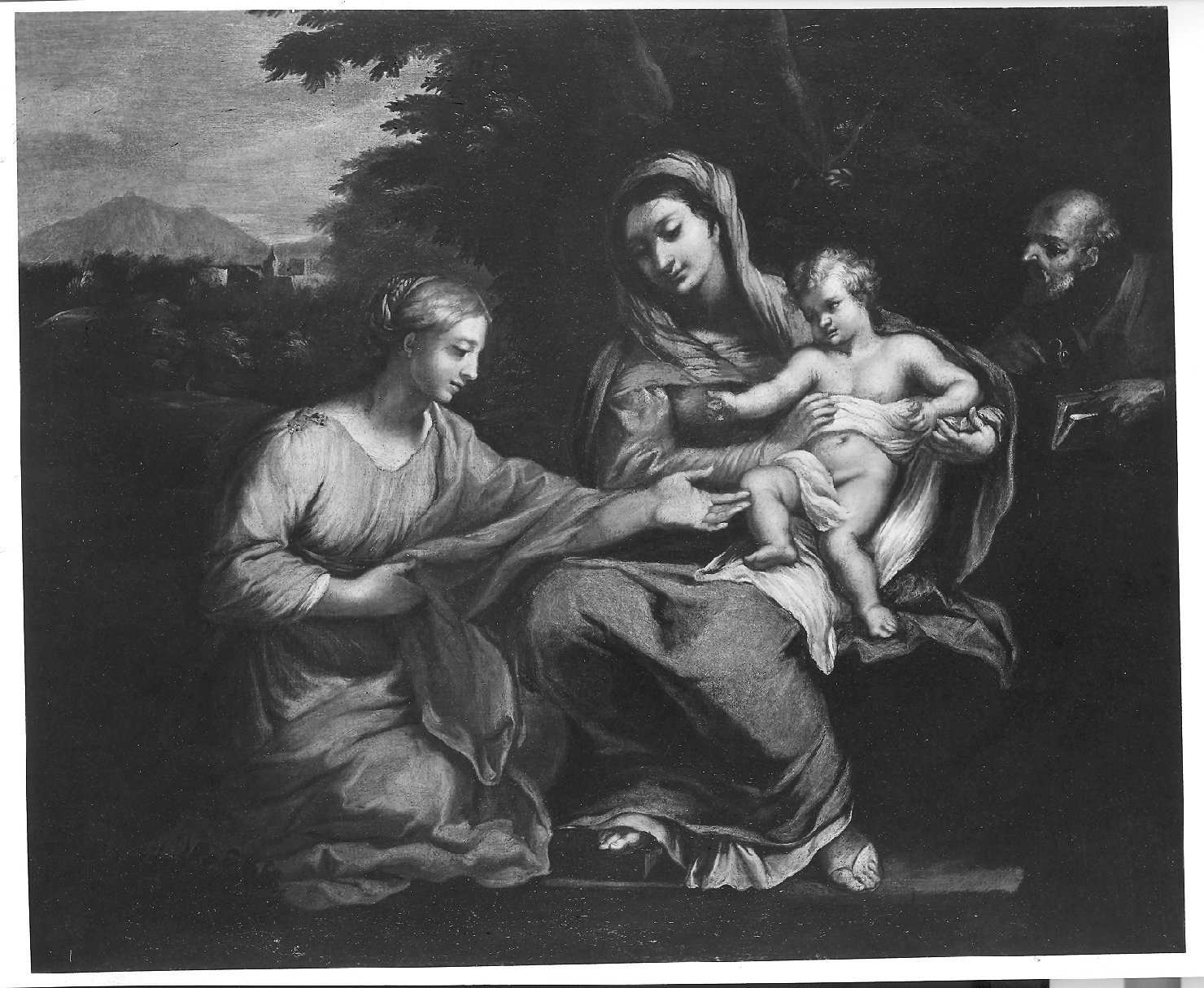 Nozze mistiche di Santa Caterina (dipinto, opera isolata) di Ferri Cirro (attribuito) (sec. XVII)