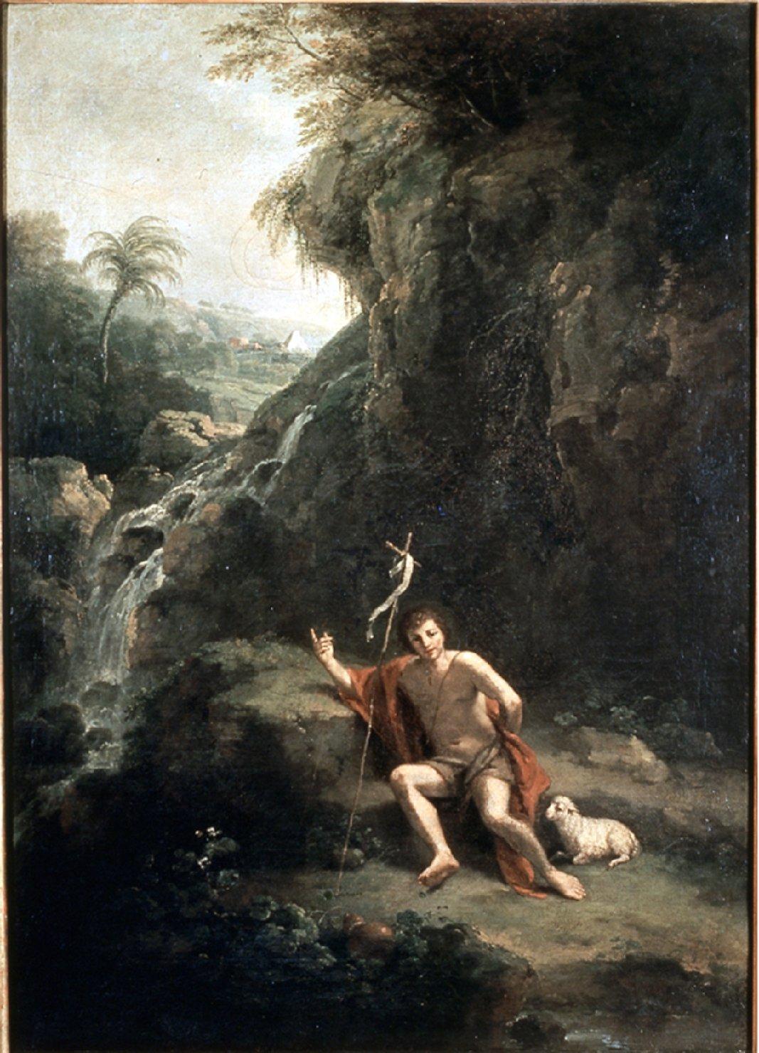 Paesaggio col Battista, San Giovanni Battista in meditazione in paesaggio (dipinto) di Zuccarelli Francesco (sec. XVIII)