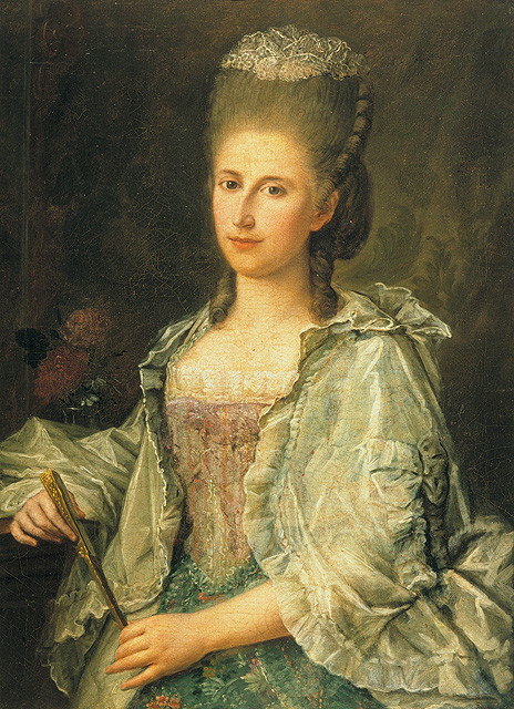 Ritratto di Ludovica Mastracca Battagia Belloni, ritratto di donna (dipinto, opera isolata) di Bini Pietro (attribuito) (seconda metà sec. XVIII)