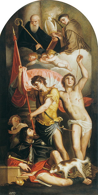 San Giorgio e Santi, Santi (dipinto, opera isolata) di Varotari Alessandro detto Padovanino (attribuito) (prima metà sec. XVII)