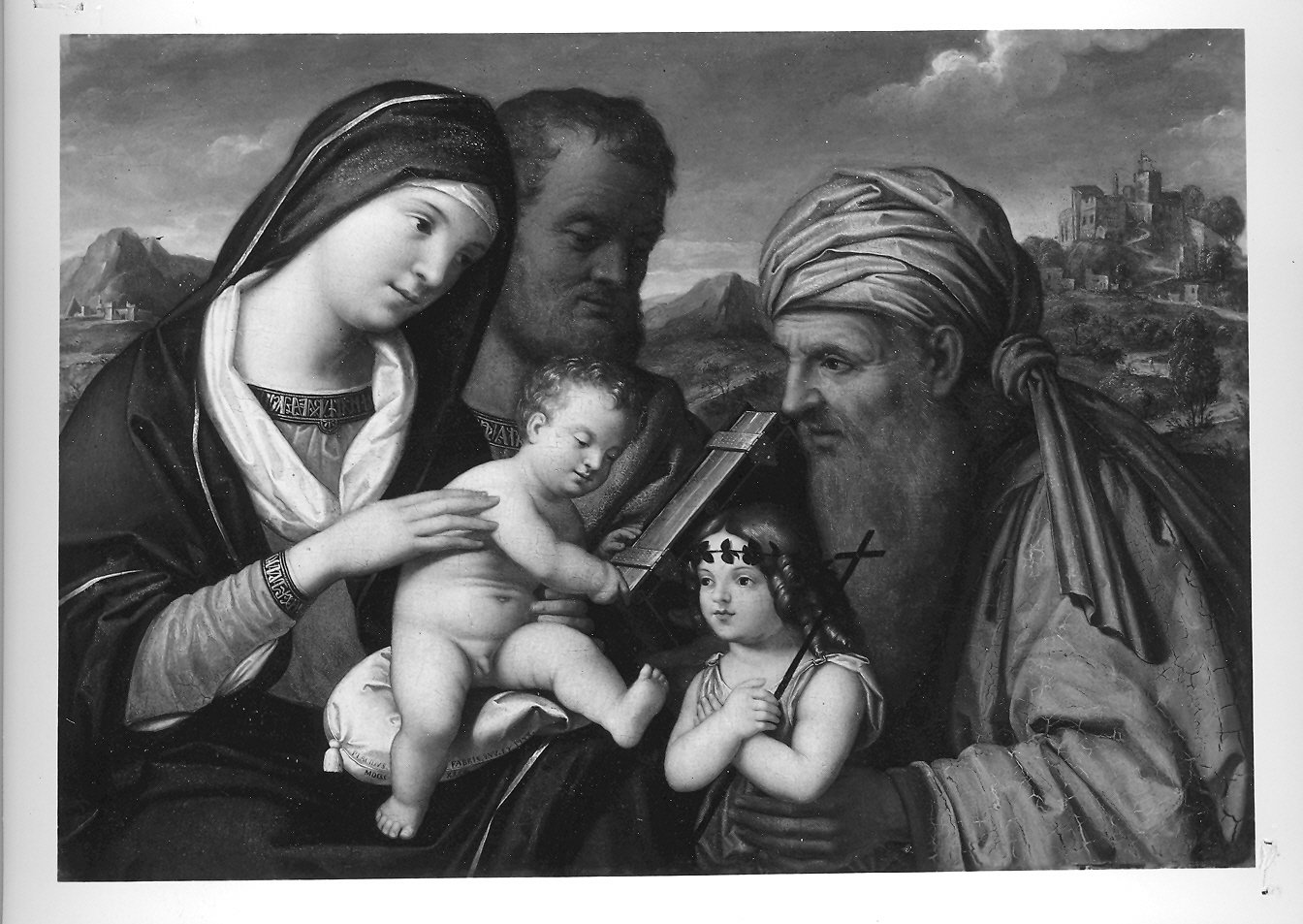 Sacra conversazione, Madonna con Bambino e Santi (dipinto, opera isolata) di Fabris Placido (attribuito) (prima metà sec. XIX)