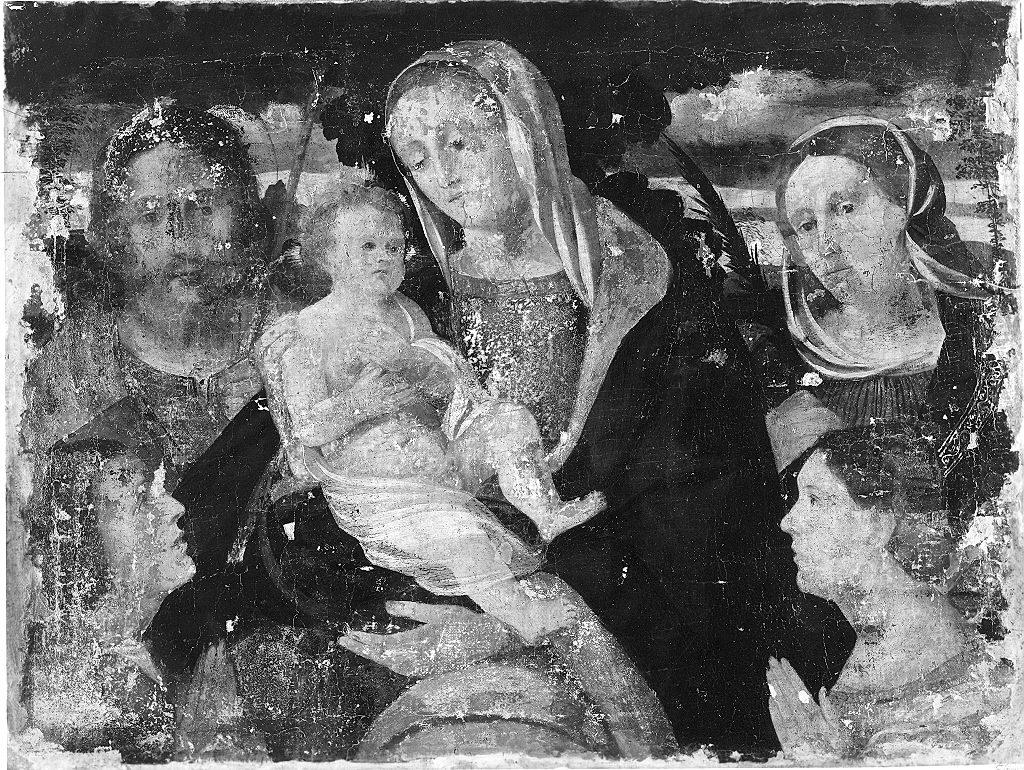 Madonna con Bambino e devoti (dipinto, opera isolata) - ambito veneto (prima metà sec. XVI)