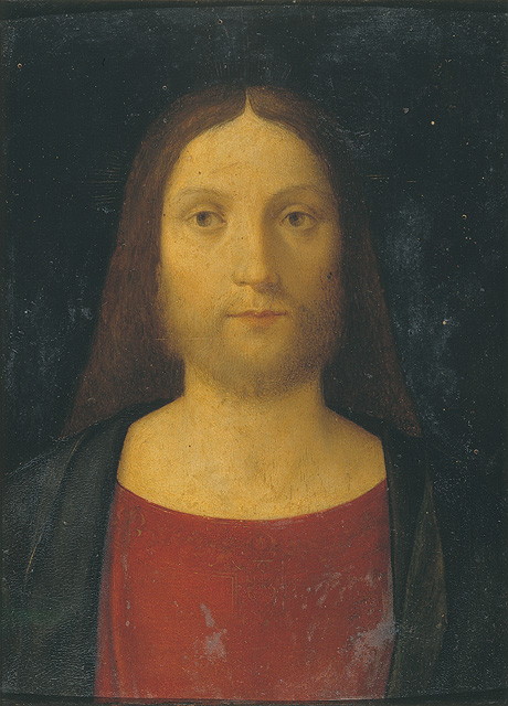 testa del Redentore, Cristo (dipinto, opera isolata) di Rizzo Girolamo detto Girolamo da Santacroce (attribuito) (sec. XVI)