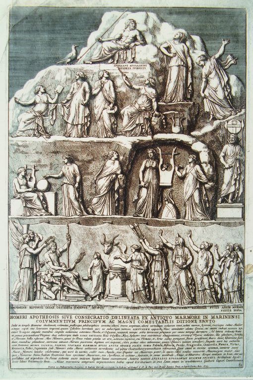 rilievo romano con scene dall'Odissea (stampa) - ambito italiano (sec. XVII)