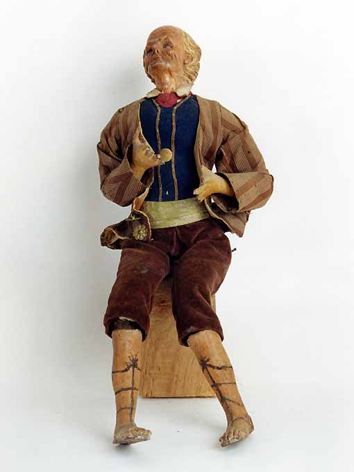 figura maschile di anziano (statuetta di presepio, elemento d'insieme) - ambito napoletano (sec. XIX)