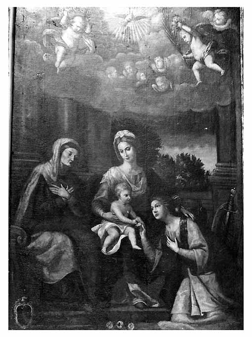matrimonio mistico di Santa Caterina d'Alessandria (dipinto) di Rosa Carlo - ambito bitontino (sec. XVII)