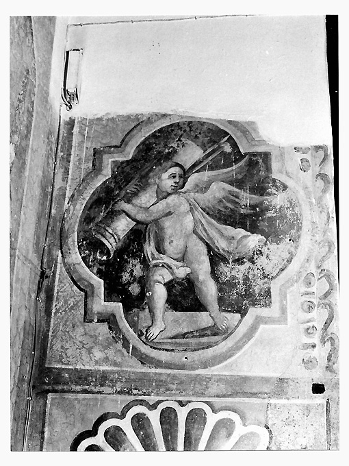 angelo con strumenti della passione (dipinto) - ambito salentino (sec. XVII)