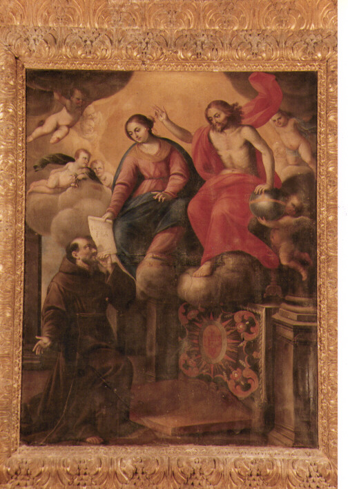 Il perdono di Assisi, San Francesco d'Assisi riceve l'indulgenza (dipinto) - ambito pugliese (seconda metà sec. XVIII)