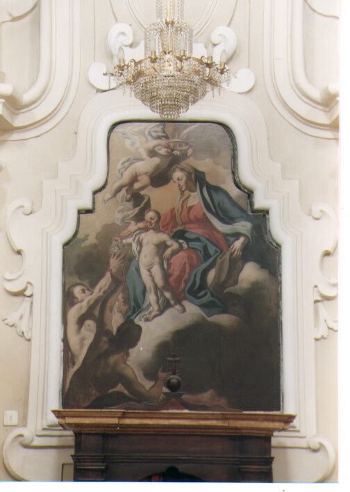 Madonna del Carmelo intercede per le anime del purgatorio (dipinto) - ambito Italia meridionale (prima metà sec. XVIII)