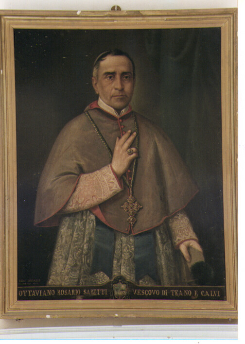 ritratto di Mons. Ottaviano Rosario Saretti vescovo di Teano e Calvi (dipinto) di Consagro Luigi (sec. XIX)