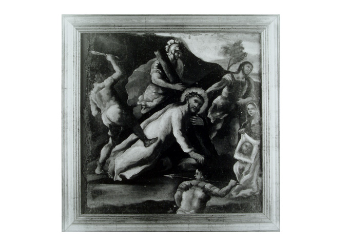 stazione VI: Gesù asciugato dalla Veronica (dipinto) - ambito Italia meridionale (fine/inizio secc. XIX/ XX)