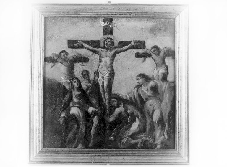 stazione XII: Gesù innalzato e morto in croce (dipinto) - ambito Italia meridionale (fine/inizio secc. XIX/ XX)