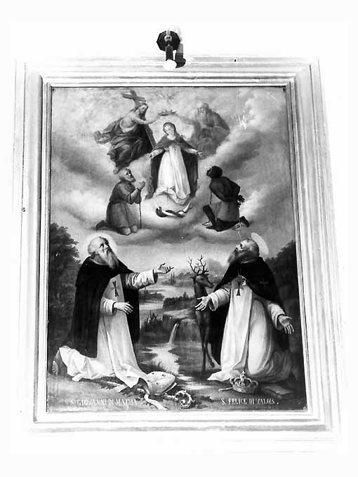 Vergine in gloria e santi Giovanni di Matha e Felice di Valois (dipinto) di La Piccirella Antonio (sec. XIX)