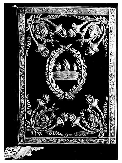 stemma comunale di Foggia (coperta di libro liturgico) - manifattura napoletana (sec. XIX)