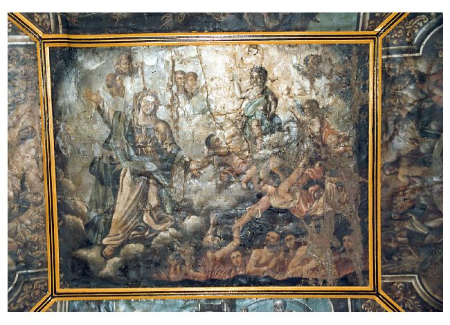 Madonna delle Grazie, Madonna con anime purganti, santi e carro della morte (telero, ciclo) di V(...)lau Nic (sec. XIX)