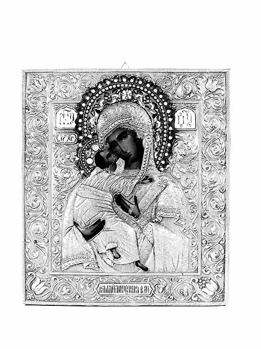 Madonna con Bambino (icona) - produzione russo-slava (seconda metà sec. XIX)
