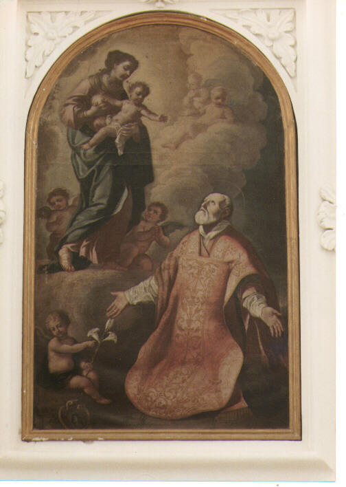 San Filippo Neri ha la visione della Madonna con Bambino (dipinto) - ambito napoletano (seconda metà sec. XVIII)
