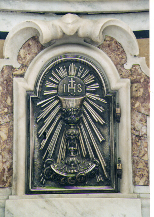 calice eucaristico (sportello di tabernacolo) - ambito Italia meridionale (sec. XIX)