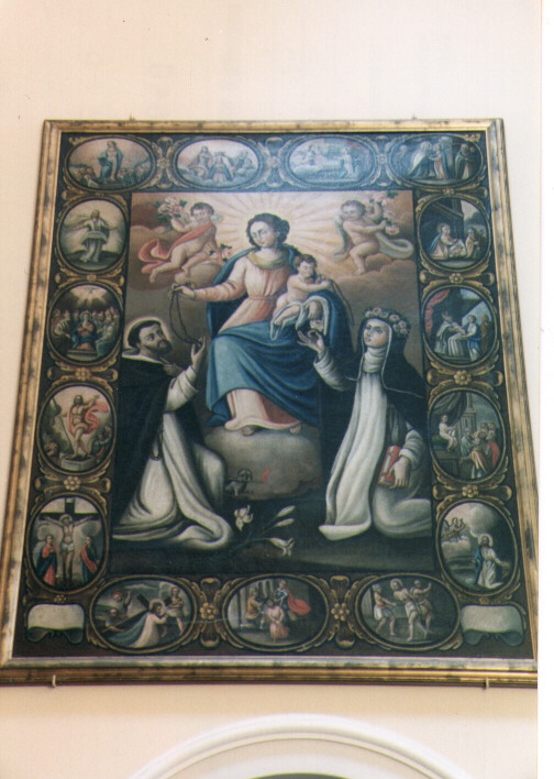 Madonna del Rosario con San Domenico e Santa Caterina da Siena (dipinto) - ambito Italia meridionale (sec. XIX)