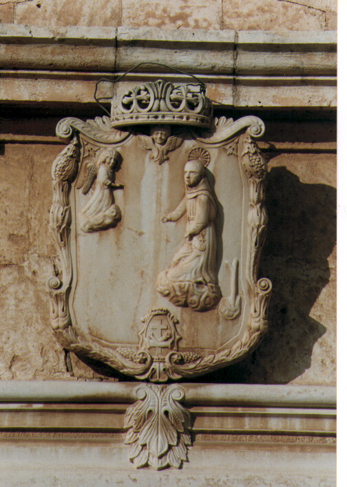 Beato Giacomo e un Angelo (decorazione plastica) - ambito Italia meridionale (sec. XX)