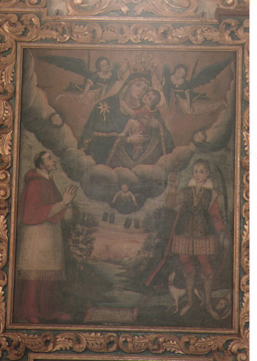 Madonna del Carmine con San Carlo Borromeo e San Vito (dipinto) - ambito pugliese (sec. XVII)
