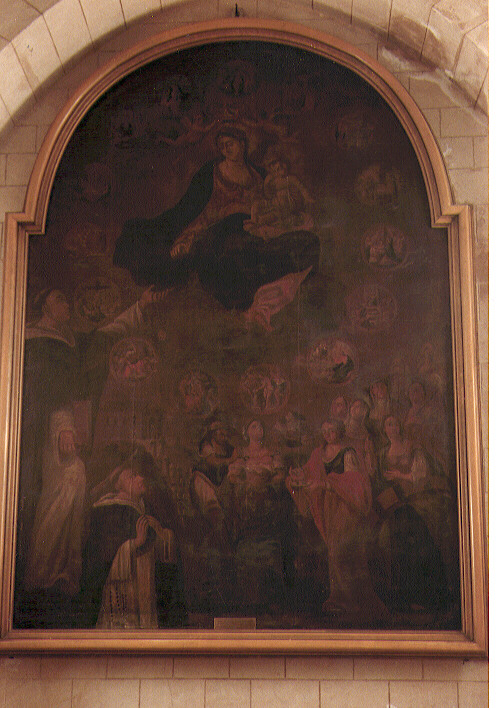 Madonna del Rosario con santi (dipinto) di De Rosa G (sec. XIX)