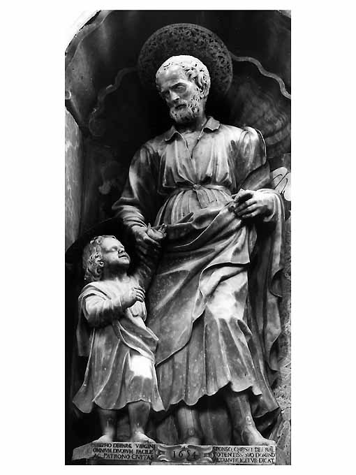 San Giuseppe e Gesù Bambino (gruppo scultoreo) - ambito napoletano (sec. XVII)