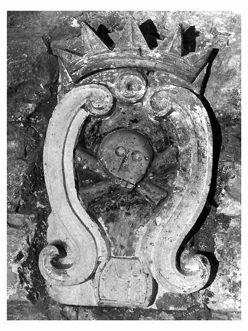 corona, teschio e stinchi (rilievo) - ambito barese (sec. XIX)