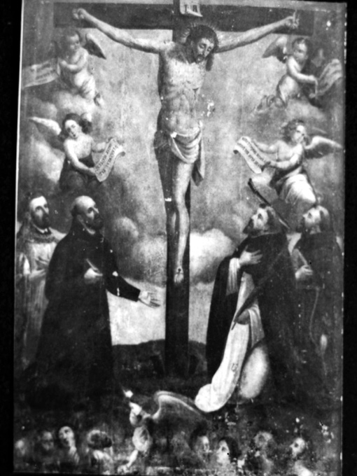 crocifissione di Cristo (dipinto) - ambito napoletano (secc. XVI/ XVII)