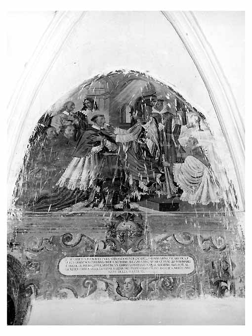 San Bonaventura riceve la comunione da un angelo (dipinto) - ambito Italia meridionale (sec. XVIII)