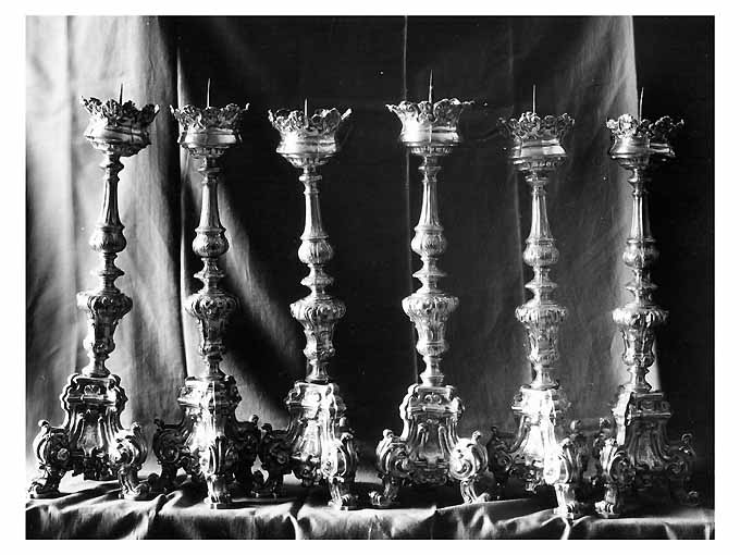 candelabro, serie - manifattura napoletana (sec. XVIII)