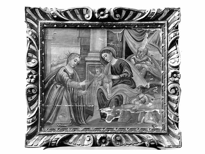 Santa Caterina d'Alessandria visita la Sacra Famiglia (dipinto) di Maestro della L (attribuito) (seconda metà sec. XVI)