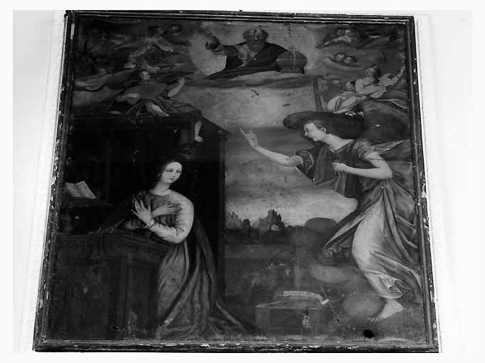 Annunciazione (dipinto, opera isolata) - ambito pugliese (fine/inizio secc. XVI/ XVII)