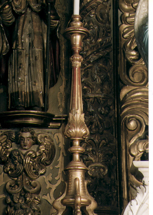 candeliere d'altare, serie - ambito Italia meridionale (prima metà sec. XIX)