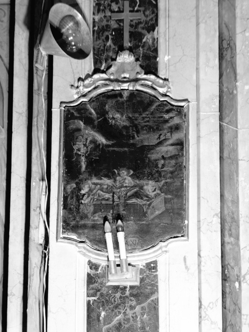 stazione XIV: Gesù deposto nel sepolcro (dipinto) - ambito napoletano (prima metà sec. XVIII)