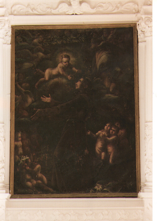 Apparizione di Gesù Bambino a Sant'Antonio da Padova (dipinto) - ambito napoletano (fine/ inizio secc. XVII/ XVIII)