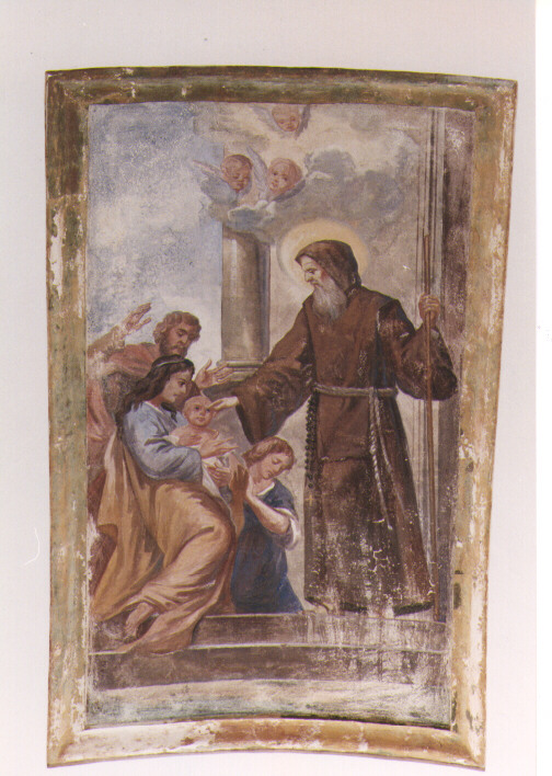 San Francesco di Paola resuscita un fanciullo (dipinto) di Colonna Umberto (secc. XIX/ XX)