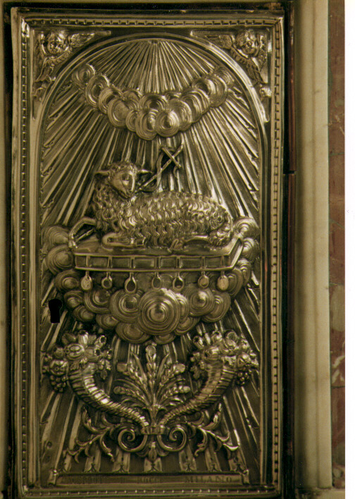 Agnus Dei (sportello di tabernacolo) di D'Onofrio Vincenzo (secc. XIX/ XX)