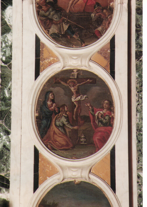 crocifissione di Cristo con la Madonna Santa Maria Maddalena e San Giovanni Evangelista (formella) - ambito Italia meridionale (sec. XIX)