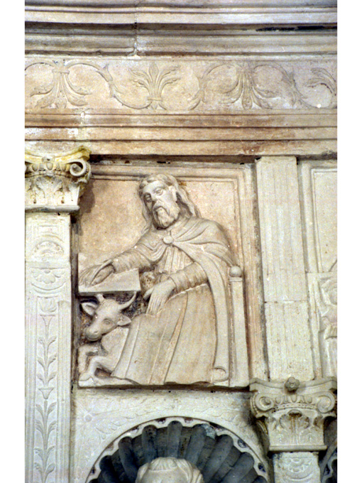San Luca, simbolo di San Luca: bue (formella) - ambito Italia meridionale (secc. XV/ XVI)