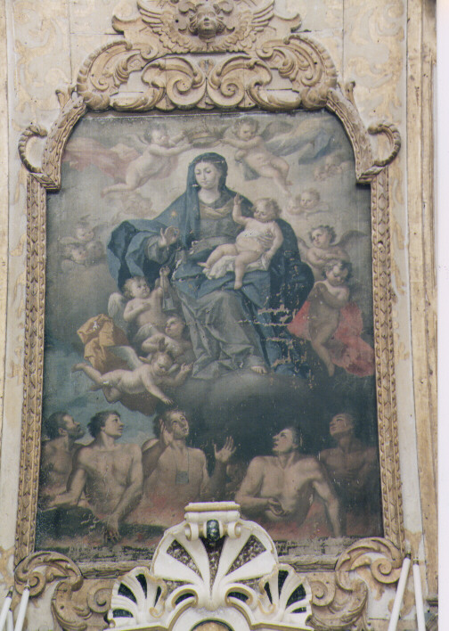 Madonna del Carmelo intercede per le anime del purgatorio (dipinto) - ambito napoletano (sec. XVIII)